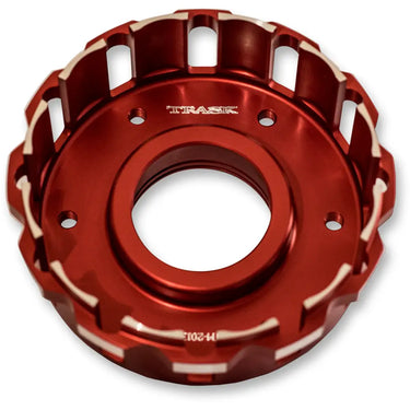Trask Billet Clutch Basket - 07-17 Twin Cam (Red Finish)